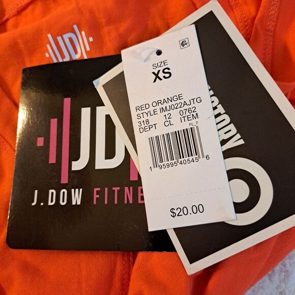 J Dow Bright Orange Colorful Fitness Tie Waist Sleeveless T-shirt XS NWT - Picture 7 of 9